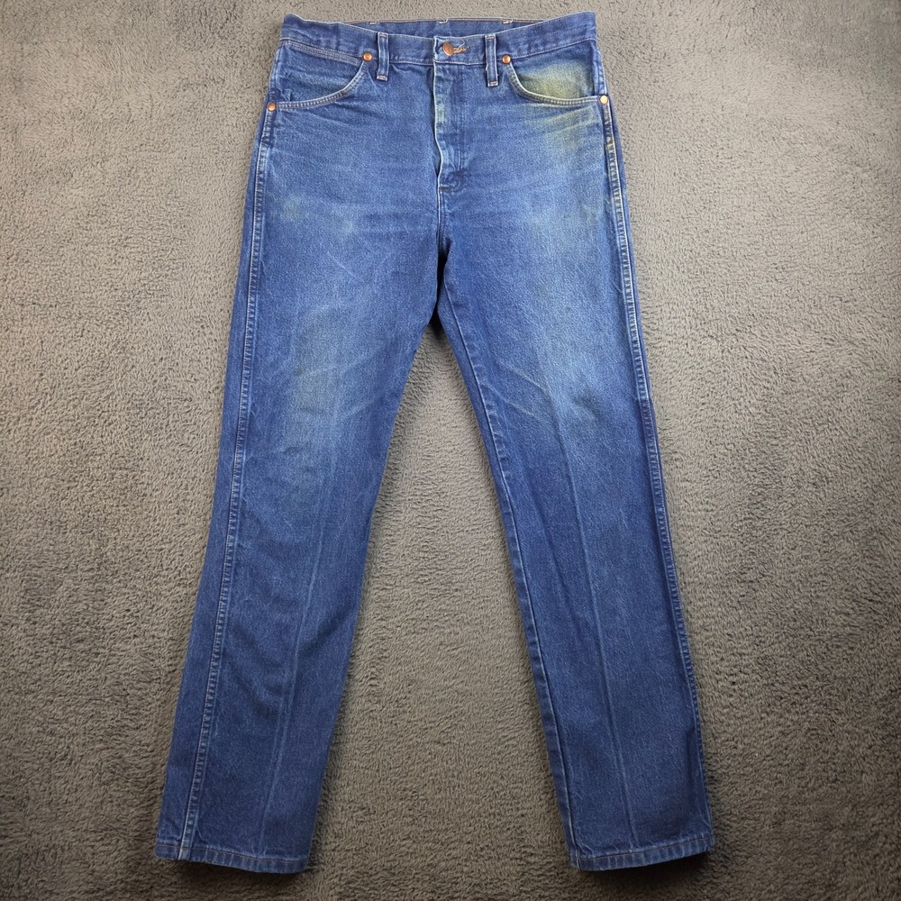 Vintage Wrangler 13MWZ Jeans Men's 33x34 Blue Denim Pants Cowboy Cut Workwear